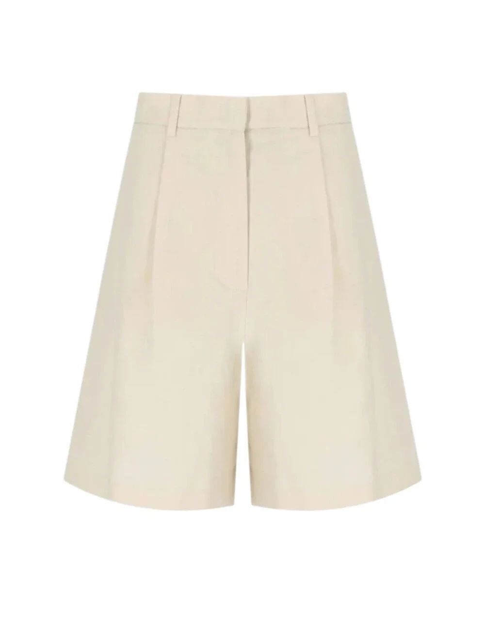 Max Mara Weekend Ecuba Ecru Bremuda Trouser Shorts in Ivory NWT Linen Cotton